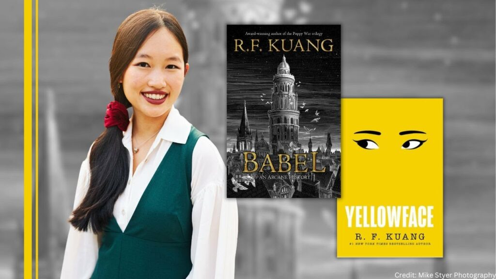 R.F. Kuang Yellowface and Babel book covers