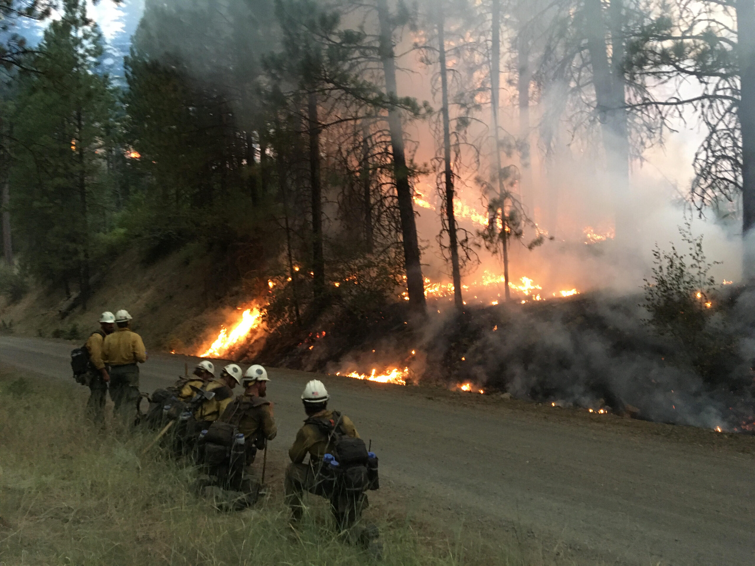Lewiston Oregon Fire Hot Shot Crew Doing Burnout