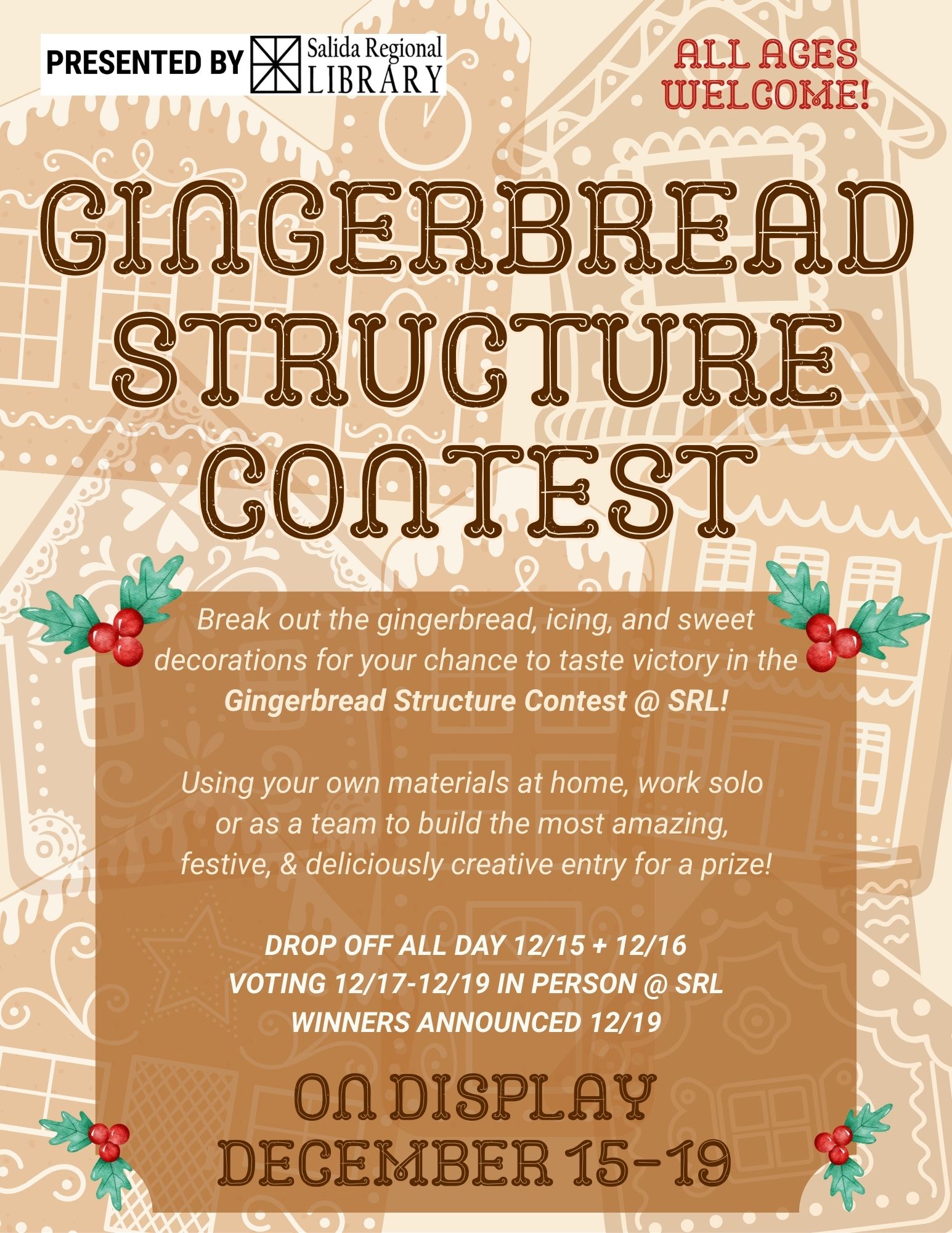 GINGERBREAD STRUCTURE CONTEST AT SRL