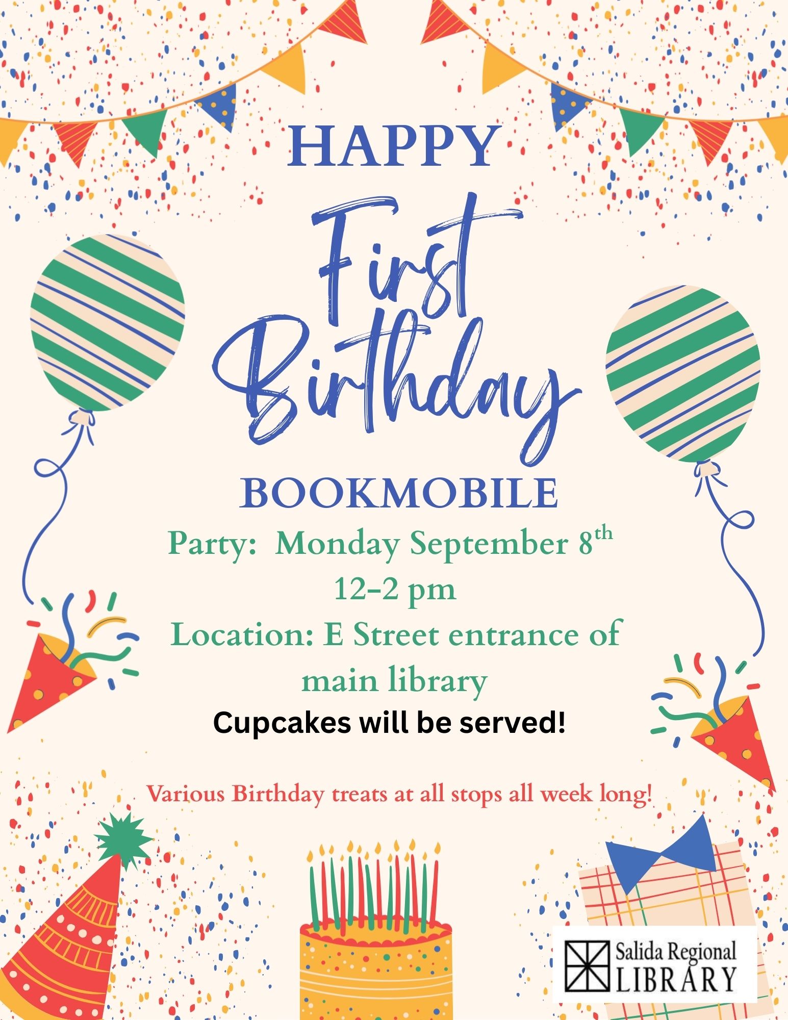 The Salida Regional Library Bookmobile is celebrating its first birthday on Monday September 8
